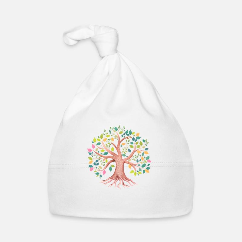 Lebensbaum Yoga Baum des Lebens Meditation Baby Bio-Mütze