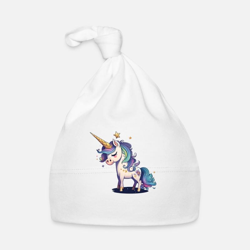 Süßes Einhorn - Baby Bio-Mütze - Weiß