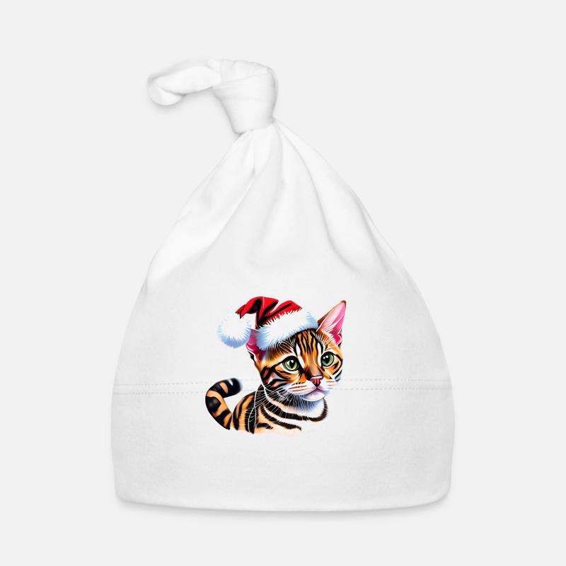 Chaton de Noël chat du Bengale Chaton du Bengale Bonnet bio Bébé