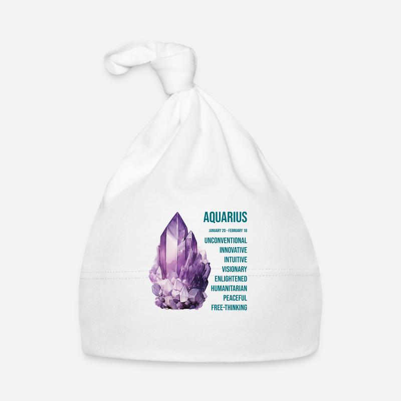 Sternzeichen Edelsteine: Wassermann, Amethyst Baby Bio-Mütze