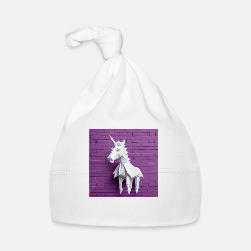 Licorne blanche Bonnet bio Bébé