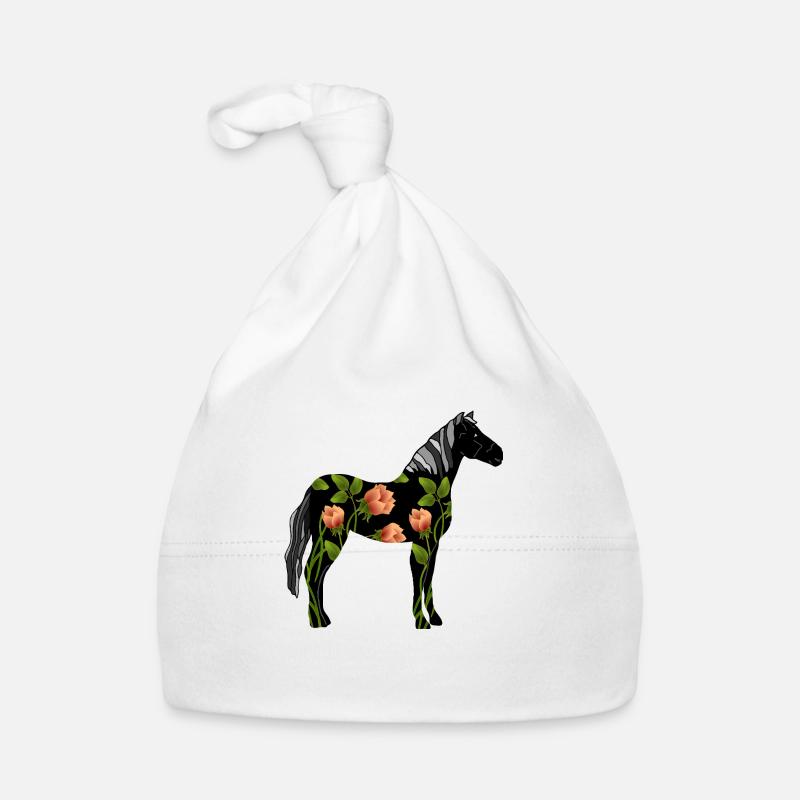 Pferd - Baby Bio-Mütze - Weiß