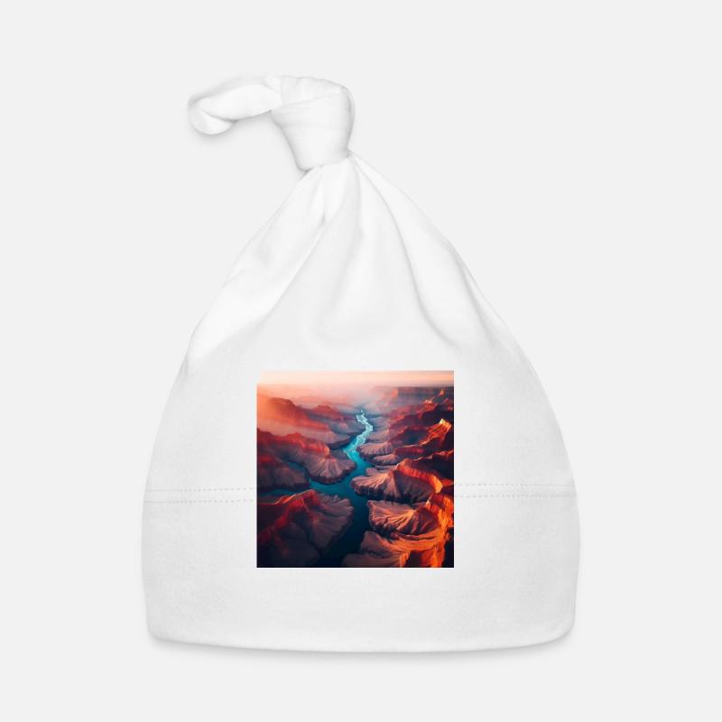 River Landscape - Organic Baby Cap - white
