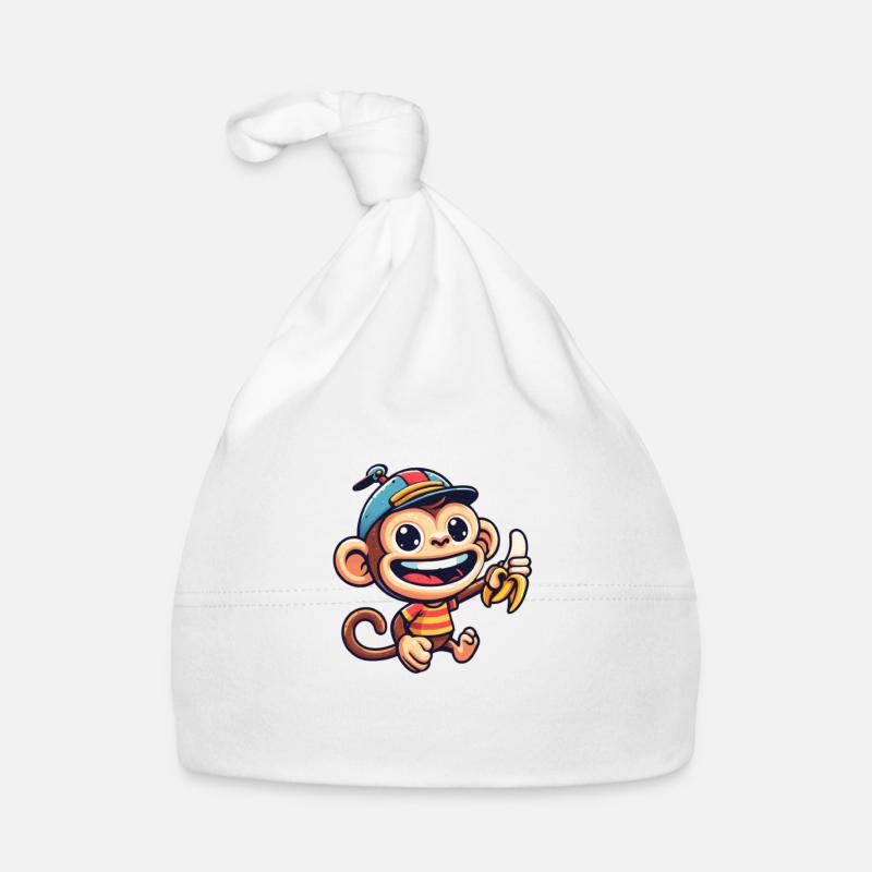 Cartoon Monkey 2 Organic Baby Cap