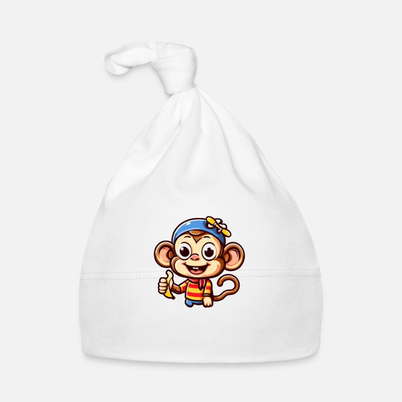 Cartoon Monkey 4 Organic Baby Cap