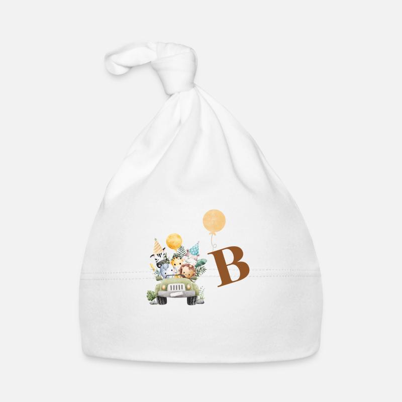 Buchstabe B Safari Baby Bio-Mütze