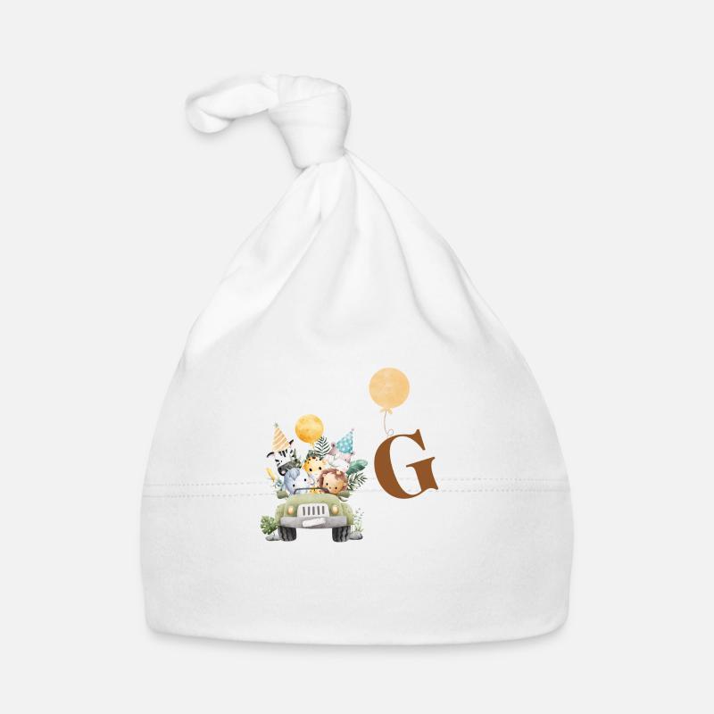 Buchstabe G Safari Baby Bio-Mütze
