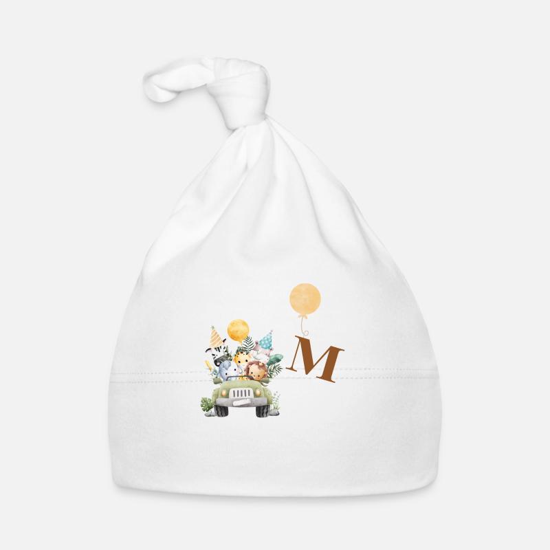lettre m safari Bonnet bio Bébé