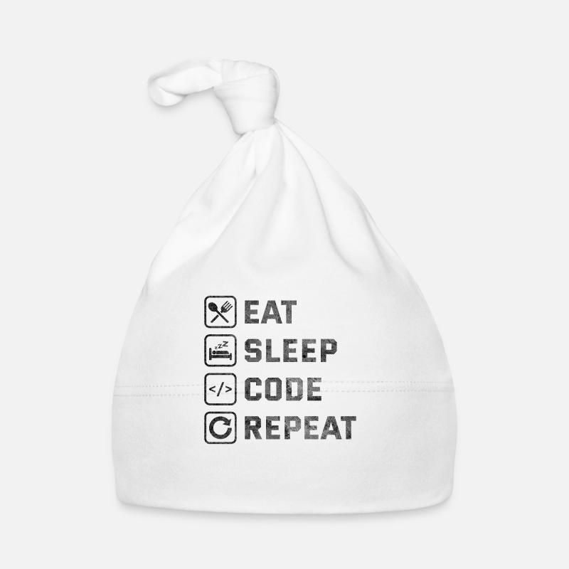 Eat Sleep Code Wiederholung Baby Bio-Mütze