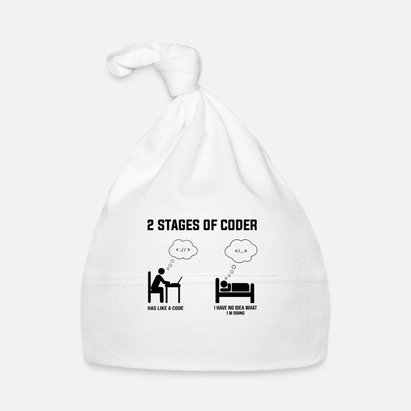 2 étapes du codeur - Idée cadeau Codage de code d’humour Bonnet bio Bébé
