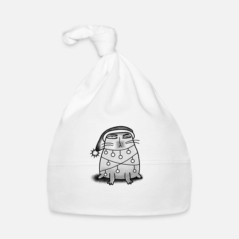 Angry Christmas tree (which is actually a Cat) Organic Baby Cap