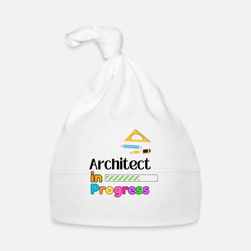 Architecte en cours cadeau pour les professions - Bonnet bio Bébé - blanc