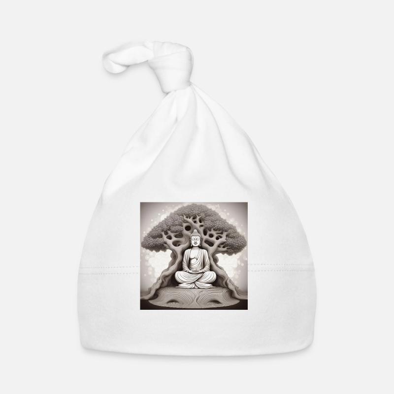 Buddha - Baby Bio-Mütze - Weiß