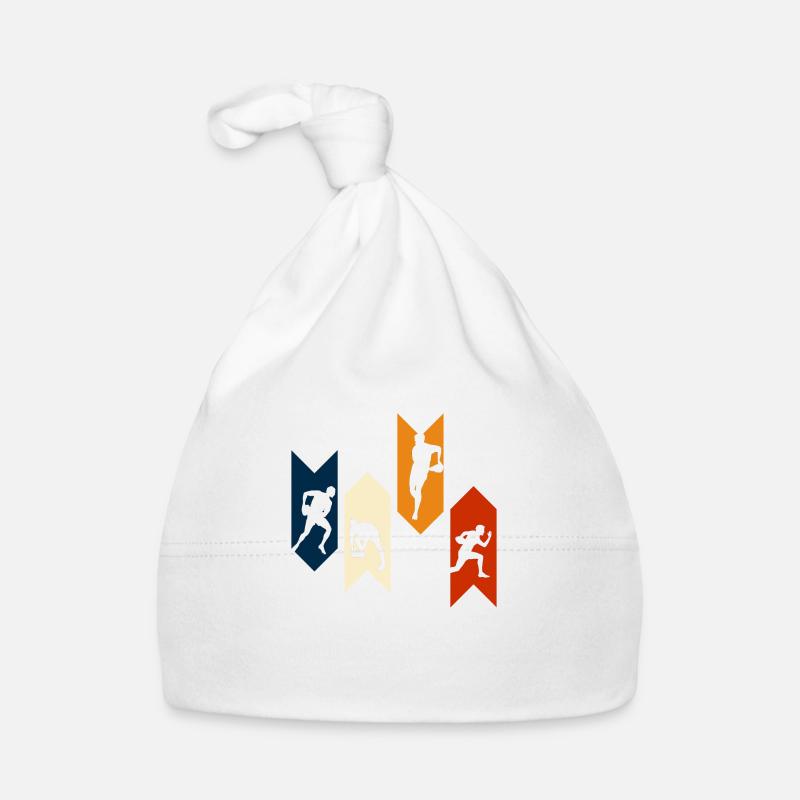 Rugby rétro vintage-idée cadeau rugby - Bonnet bio Bébé - blanc