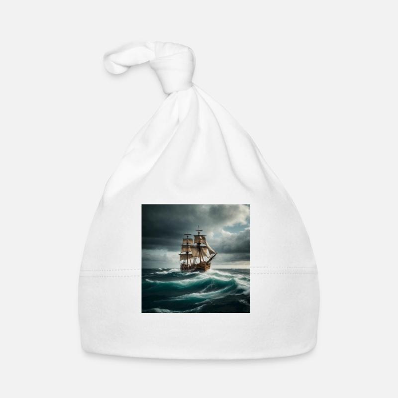 Bateau pirate - Bonnet bio Bébé - blanc
