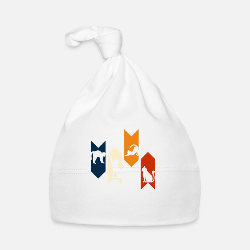 Chat rétro vintage-idée cadeau chat Bonnet bio Bébé