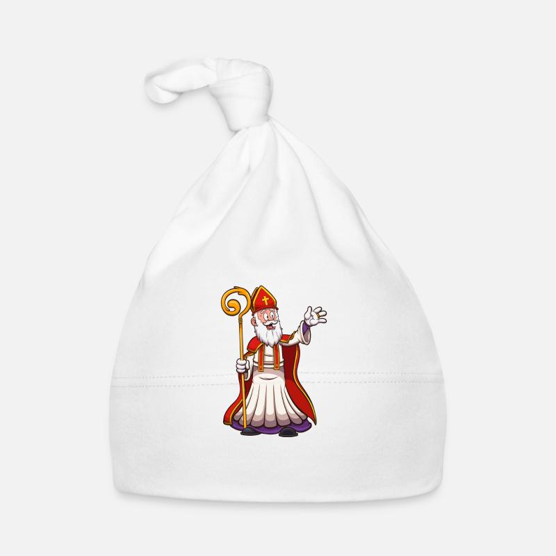 Saint Nicolas agitant la main Bonnet bio Bébé