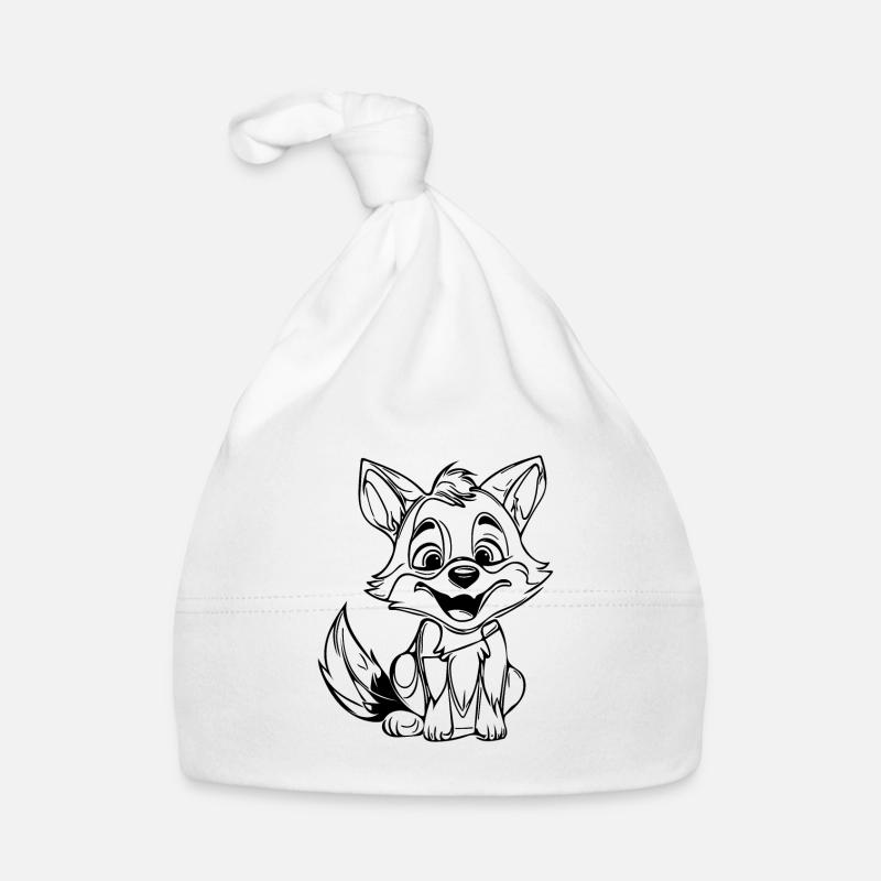 Petit renard souriant mignon Bonnet bio Bébé