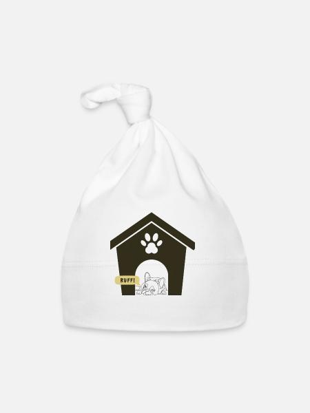 Ruff Day Dog Design - Bonnet bio Bébé - blanc - Devant