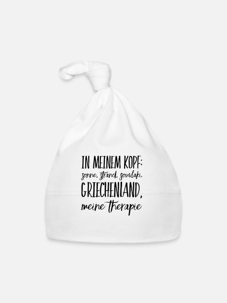 Lustiger Griechischer Spruch Griechenland Geschenk - Baby Bio-Mütze - Weiß - Vorne