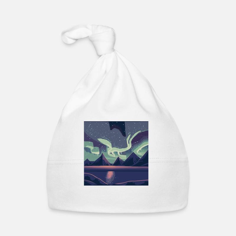 Polarlichter am Nachthimmel Baby Bio-Mütze