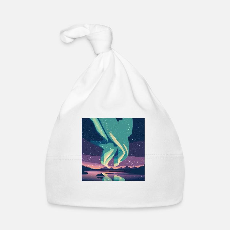 Northern lights in the starry sky Organic Baby Cap