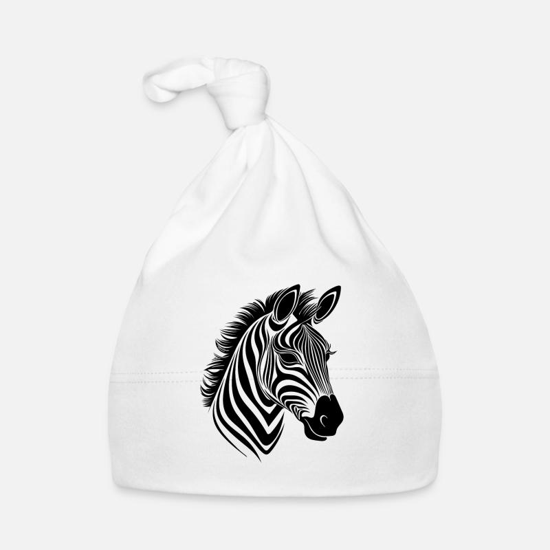 Zèbre élégant avec un beau motif rayé Bonnet bio Bébé