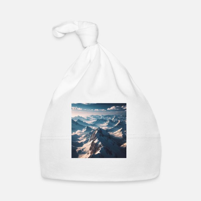 Mountain landscape above the clouds Organic Baby Cap