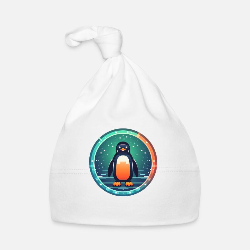 pingouin entouré de neige, pingouins d’amour Bonnet bio Bébé