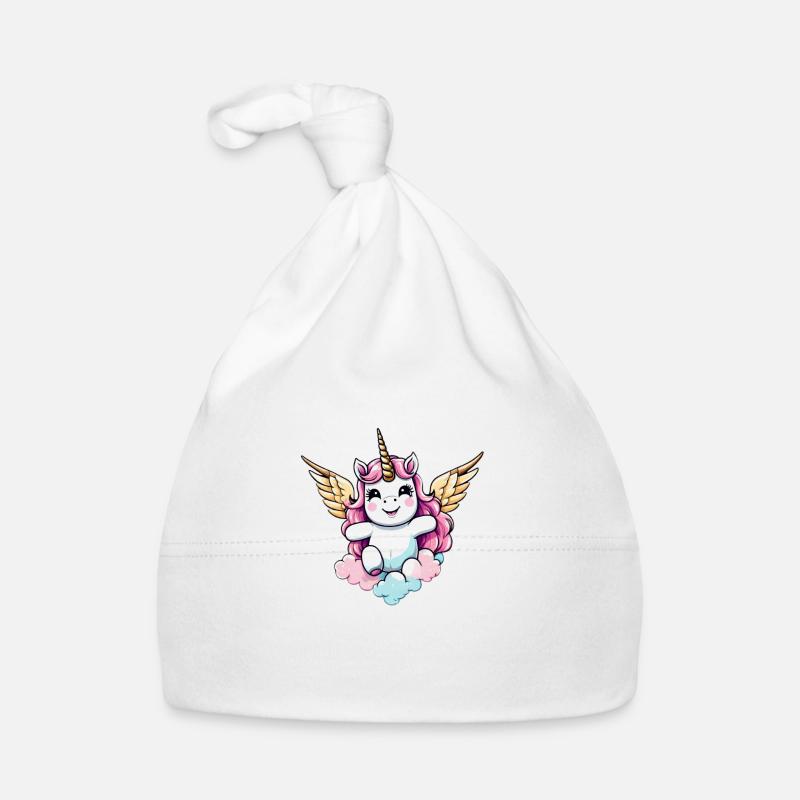 Licorne Unicorn Kawaii - Bonnet bio Bébé - blanc