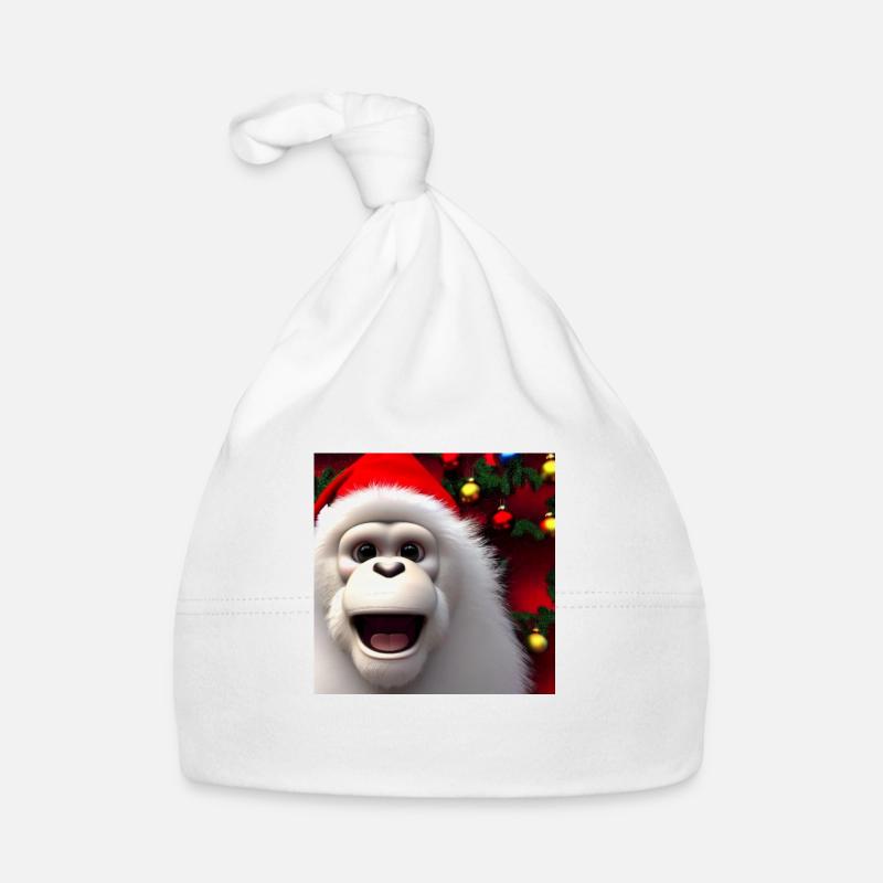 Singe de Noël avec bonnet de père Noël Bonnet bio Bébé