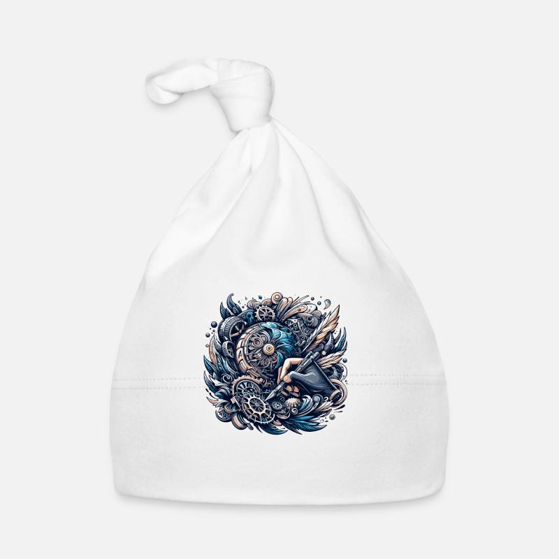 Plume steampunk et plume plume Illustration Bonnet bio Bébé