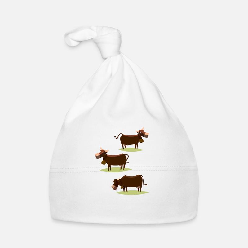 Les Trois Vaches - Bonnet bio Bébé - blanc
