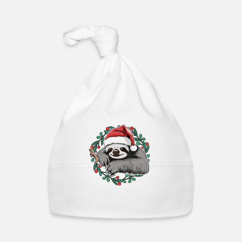 Christmas Sloth Monkey Organic Baby Cap