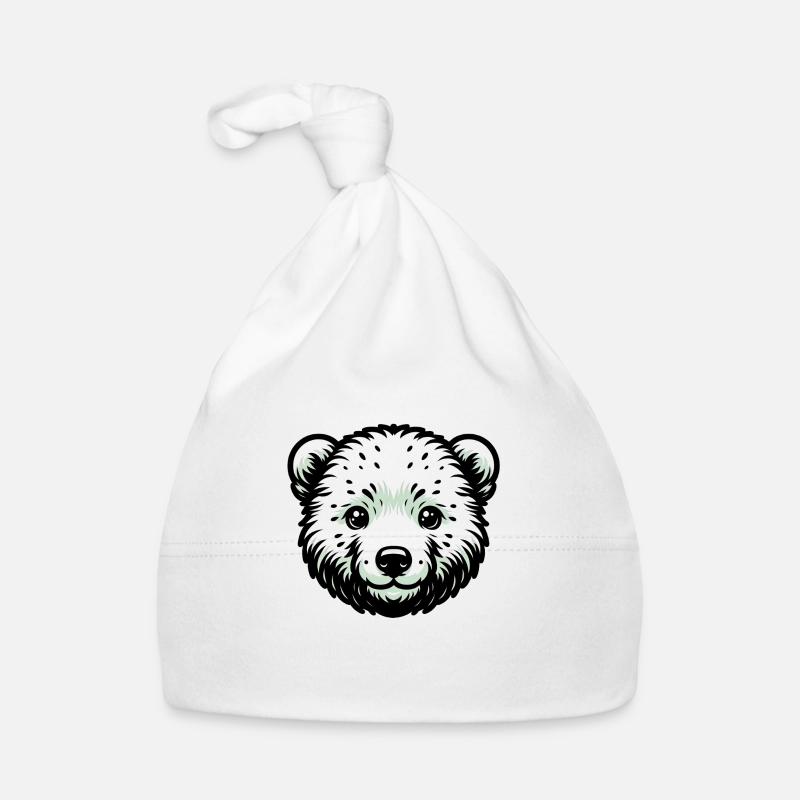 Süße Tierkinder | Eisbär - Baby Bio-Mütze - Weiß