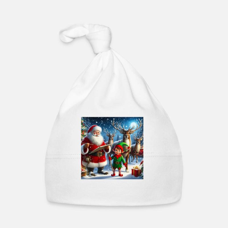 Weihnachtsmann, Elf und Rentier Baby Bio-Mütze