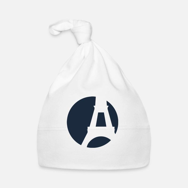 The Eiffel Tower Paris blue silhouette - Organic Baby Cap - white