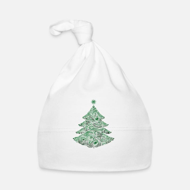 Sapin de noël stylisé - Bonnet bio Bébé - blanc