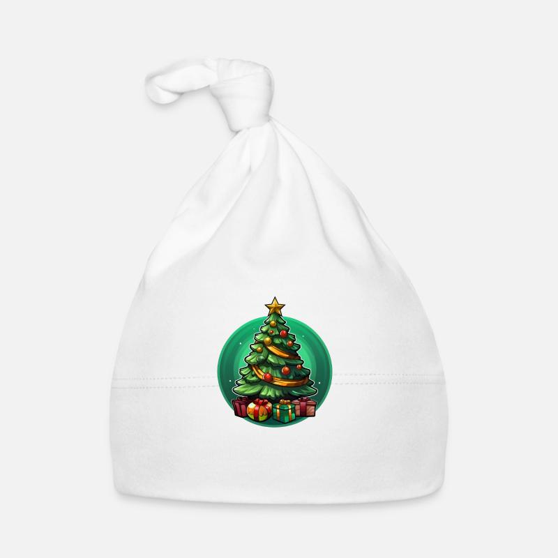 Sapin sapin de Noël - Pour Noël - Bonnet bio Bébé - blanc