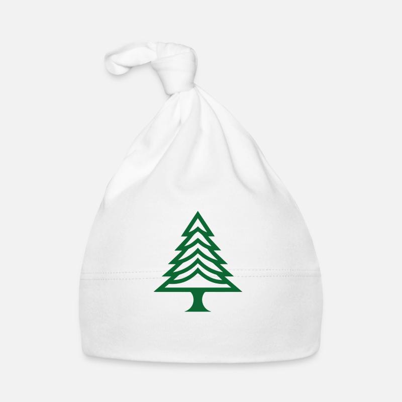 Arbre de Noël emblème de sapin vert propre - Bonnet bio Bébé - blanc