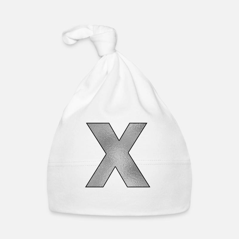 Buchstabe X Silber Baby Bio-Mütze