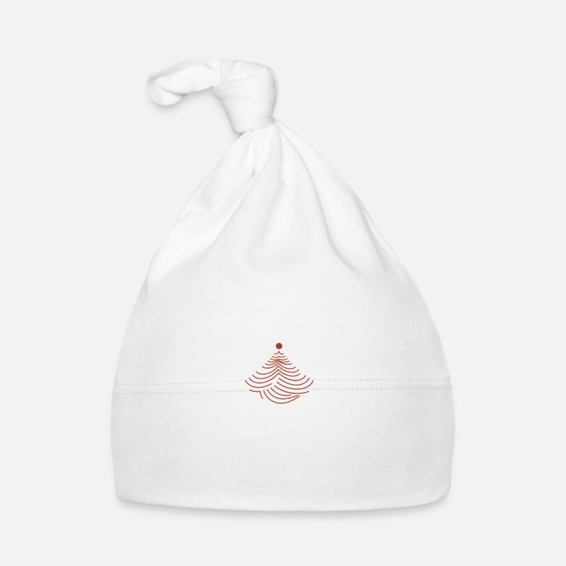 Red Dash Design Christmas Tree Fir Tree Logo Organic Baby Cap