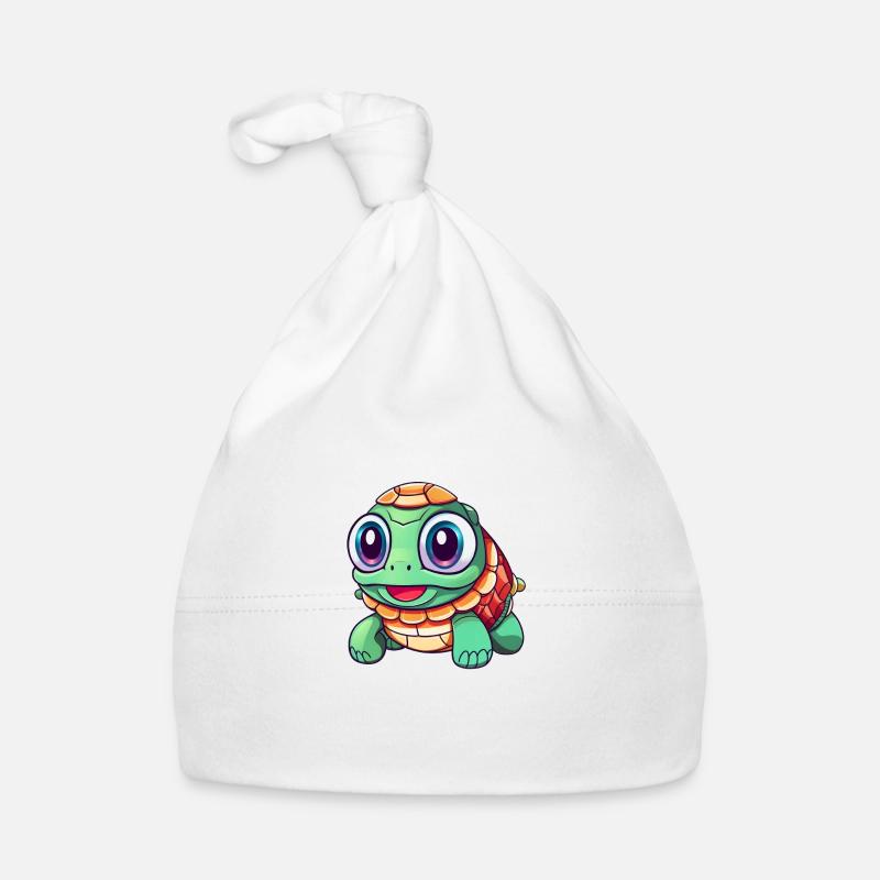 Little turtle sees the world Organic Baby Cap