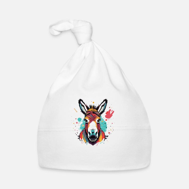 Colorful Donkey Graffiti Organic Baby Cap