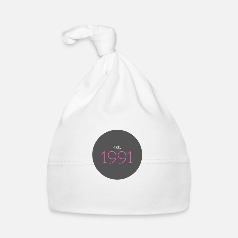 est. 1991, Birthday, Date, 90s, Year Organic Baby Cap