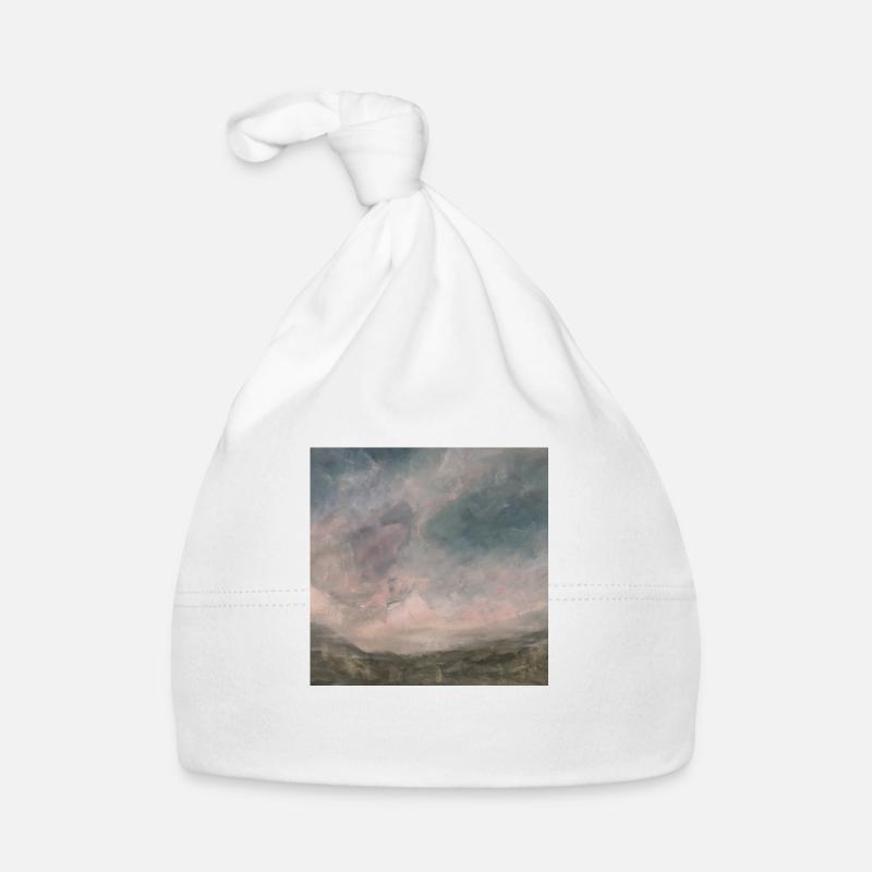Abstrakter Himmel rosa - Baby Bio-Mütze - Weiß