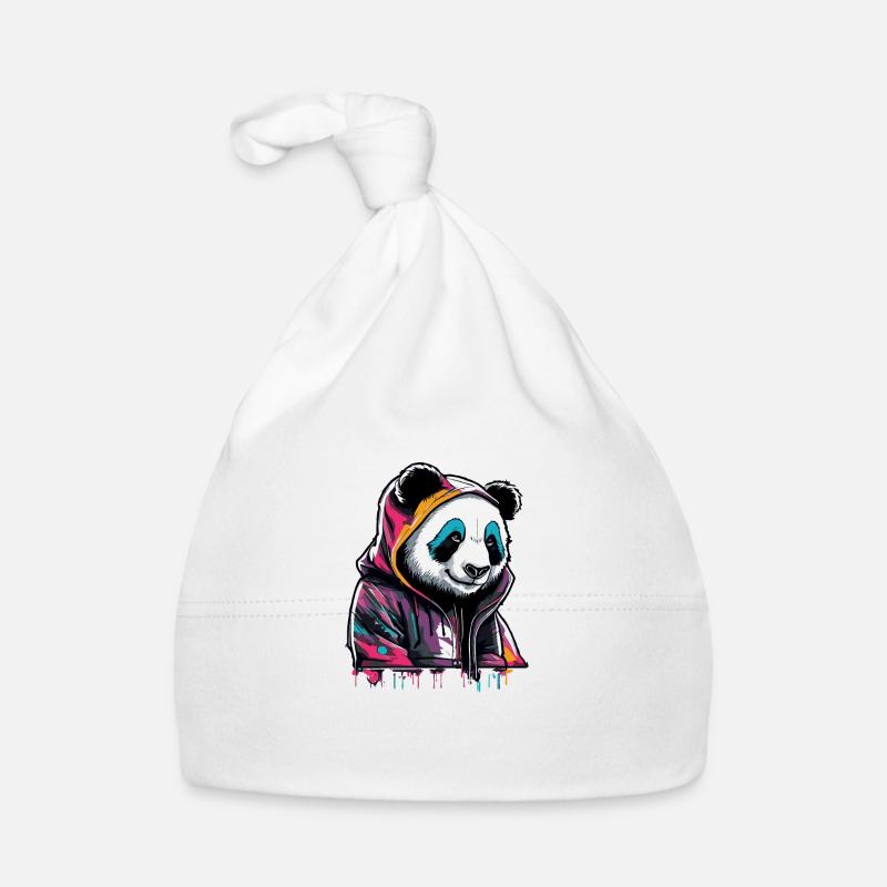 Farbenfroher Pandabär Panda Graffiti Baby Bio-Mütze