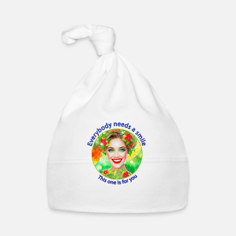 Everybody needs a smile - Baby Bio-Mütze - Weiß