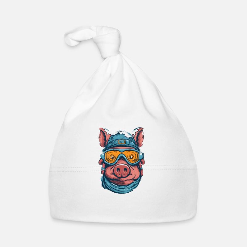 Schwein Brille Baby Bio-Mütze