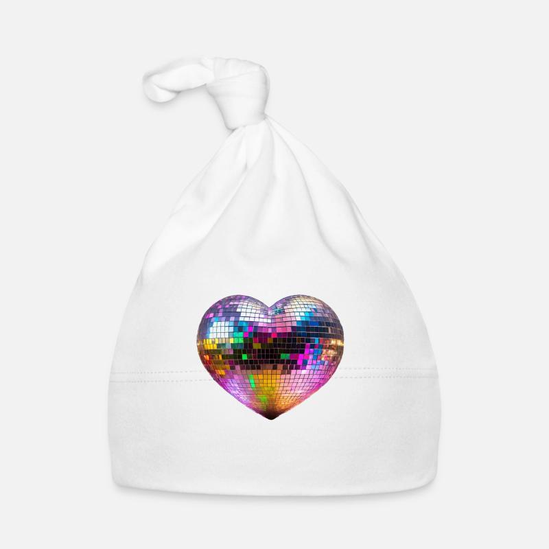 Club Disco Coeur - Bonnet bio Bébé - blanc